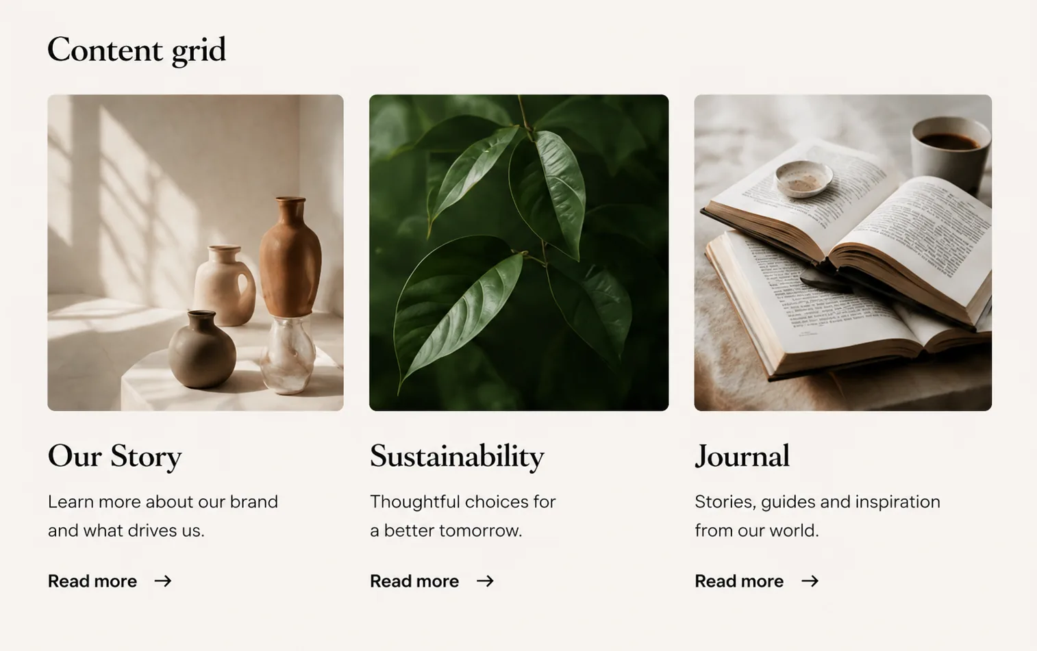 Prestige Shopify Theme Demo content grid section